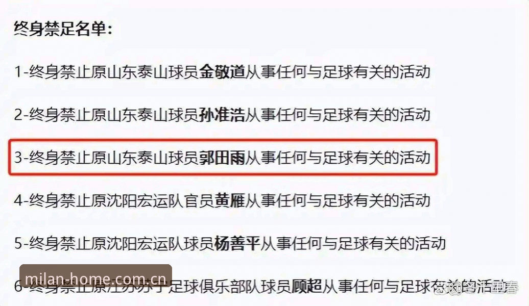 终身禁足 vs 五年禁赛：第三批足坛罚单全面对比，米兰官网必备的赛事数据新章